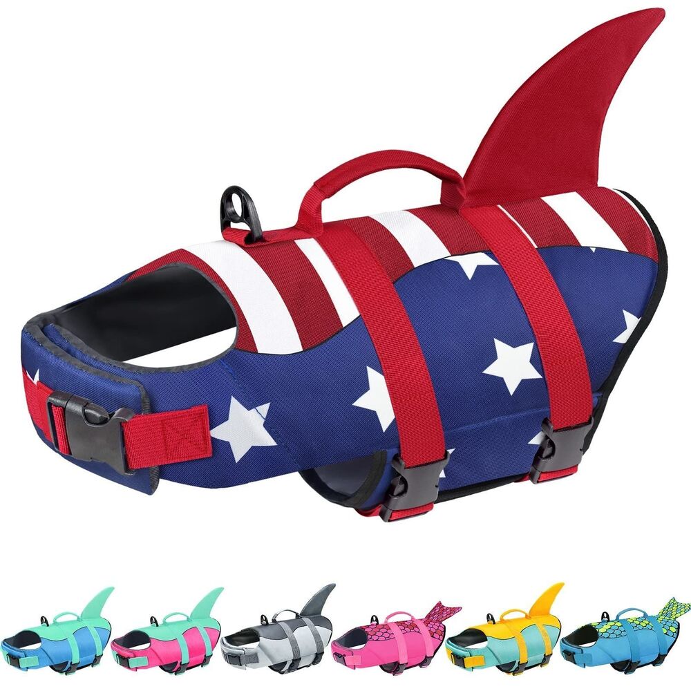 Malier Dog Life Jacket - XS, Red & Dark Blue